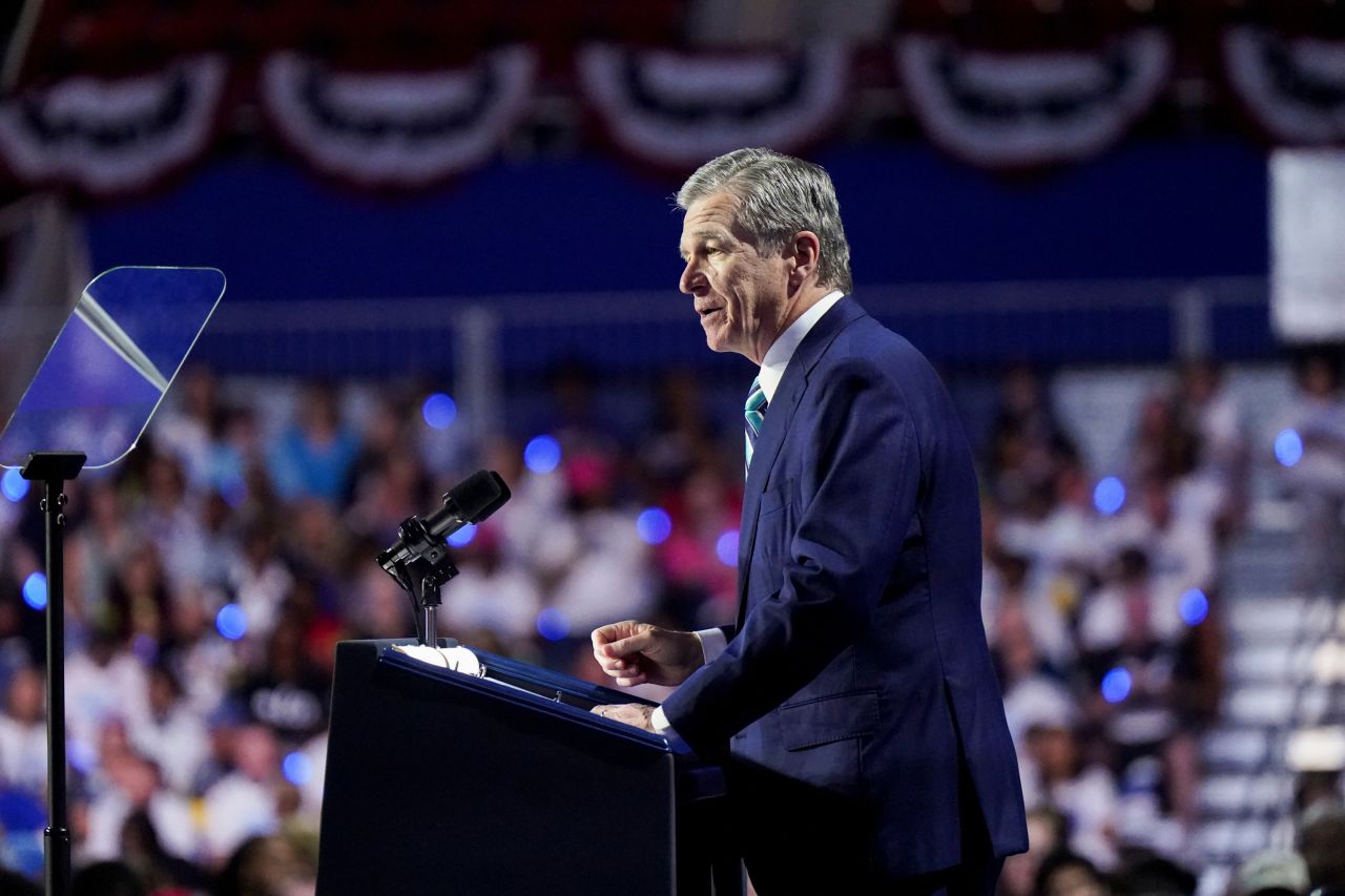 Roy Cooper during a campaign event in Charlotte, North Carolina, on September 12.