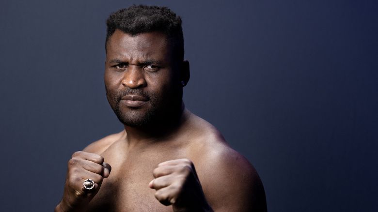 Cameroonian and French professional mixed martial artist and professional boxer Francis Zavier Ngannou poses during a photo session in Paris on September 12, 2024.