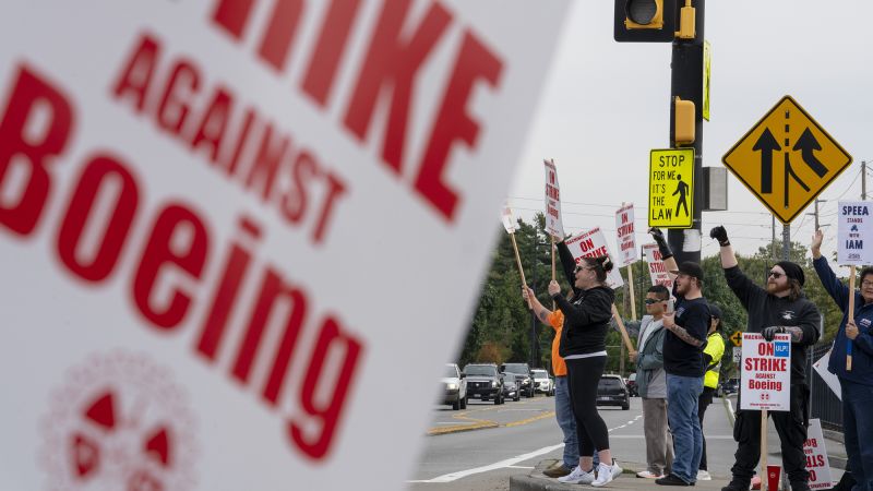 Boeing freezes hiring and executives’ first-class travel as massive strike continues