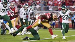 49ers running back Jordan Mason enjoyed a career game in the absense of Christian McCaffrey against the Jets.