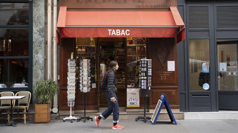 Facade of a cigarette and tobacco shop in the 4th arrondissement of Paris, France on 13 September 2024. (Photo by Antoine Boureau / Hans Lucas / Hans Lucas via AFP) (Photo by ANTOINE BOUREAU/Hans Lucas/AFP via Getty Images)