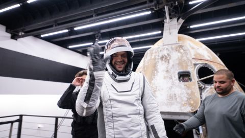 This handout photo provided by SpaceX and Polaris on September 15, 2024 shows Jared Isaacman, Mission Commander, stepping out of the manned Polaris Dawn mission's "Dragon" capsule after it splashed down off the coast of Dry Tortugas, Florida, after completing the first human spaceflight mission by non-government astronauts of the Polaris Program. The SpaceX Polaris Dawn mission, which made history when its crew conducted the first spacewalk by non-government astronauts, splashed down off the coast of Florida early on September 15, 2024. The Dragon spacecraft landed in the ocean at 3:37 am (0737 GMT), a webcast of the splashdown showed, with a recovery team deploying in the pre-dawn darkness to retrieve the capsule and crew. The capsule was lifted from the water and onto the recovery vessel half a hour later. (Photo by Polaris Program / AFP) / XGTY / RESTRICTED TO EDITORIAL USE - MANDATORY CREDIT "AFP PHOTO / SpaceX / Polaris" - NO MARKETING NO ADVERTISING CAMPAIGNS - DISTRIBUTED AS A SERVICE TO CLIENTS (Photo by -/Polaris Program/AFP via Getty Images)