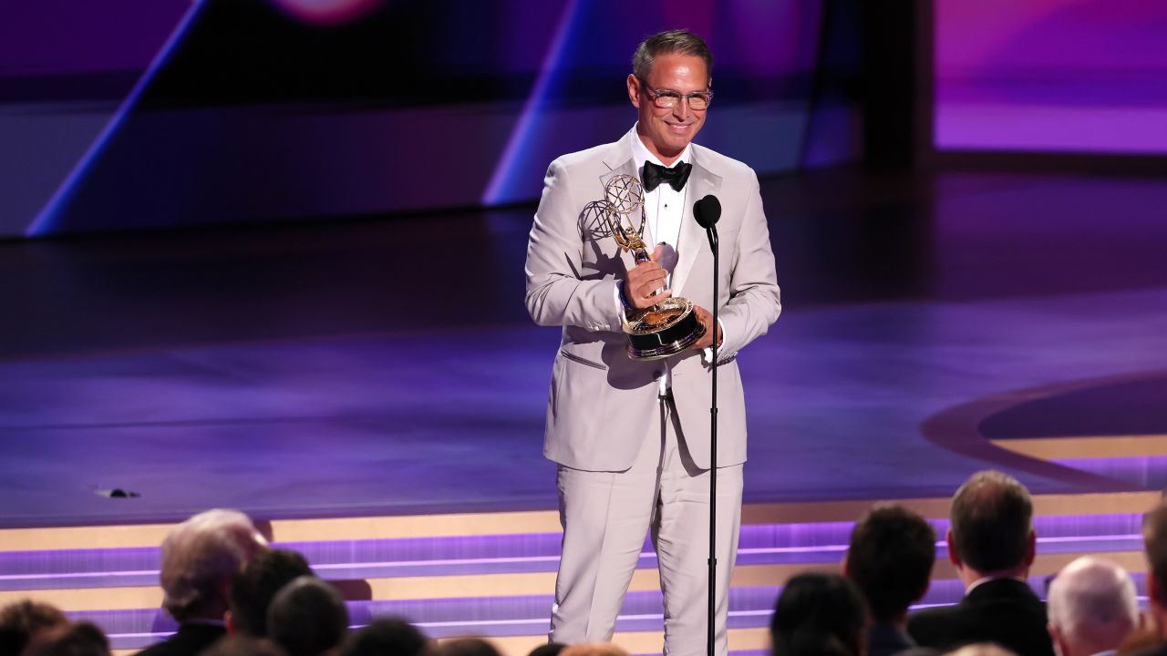 Greg Berlanti gives a speech after winning the Governors Award at the Primetime Emmy Awards on Sunday, September 15. Berlanti, a screenwriter, producer and director, was recognized for his significant impact on television and culture by depicting the underrepresented.