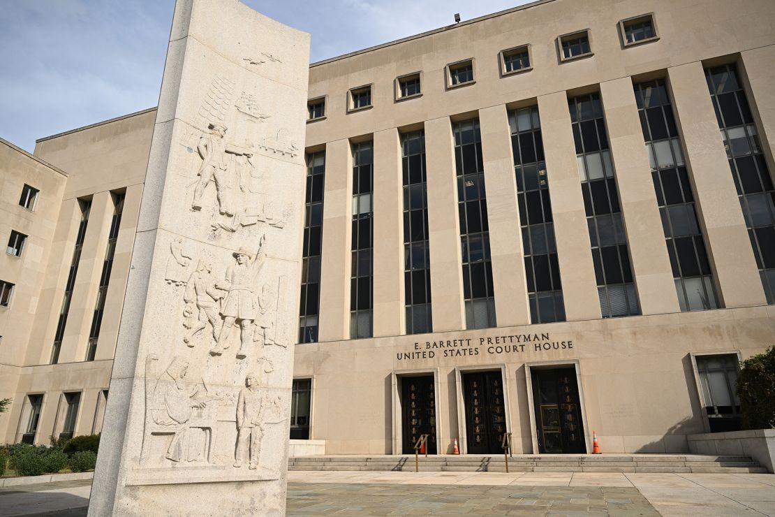 A view of the E. Barrett Prettyman US Court House in Washington, DC, on September 16, 2024. TikTok will attempt to convince a federal court on Monday that a law requiring the video-sharing app to divest from its Chinese ownership or face a ban in the United States is unconstitutional.