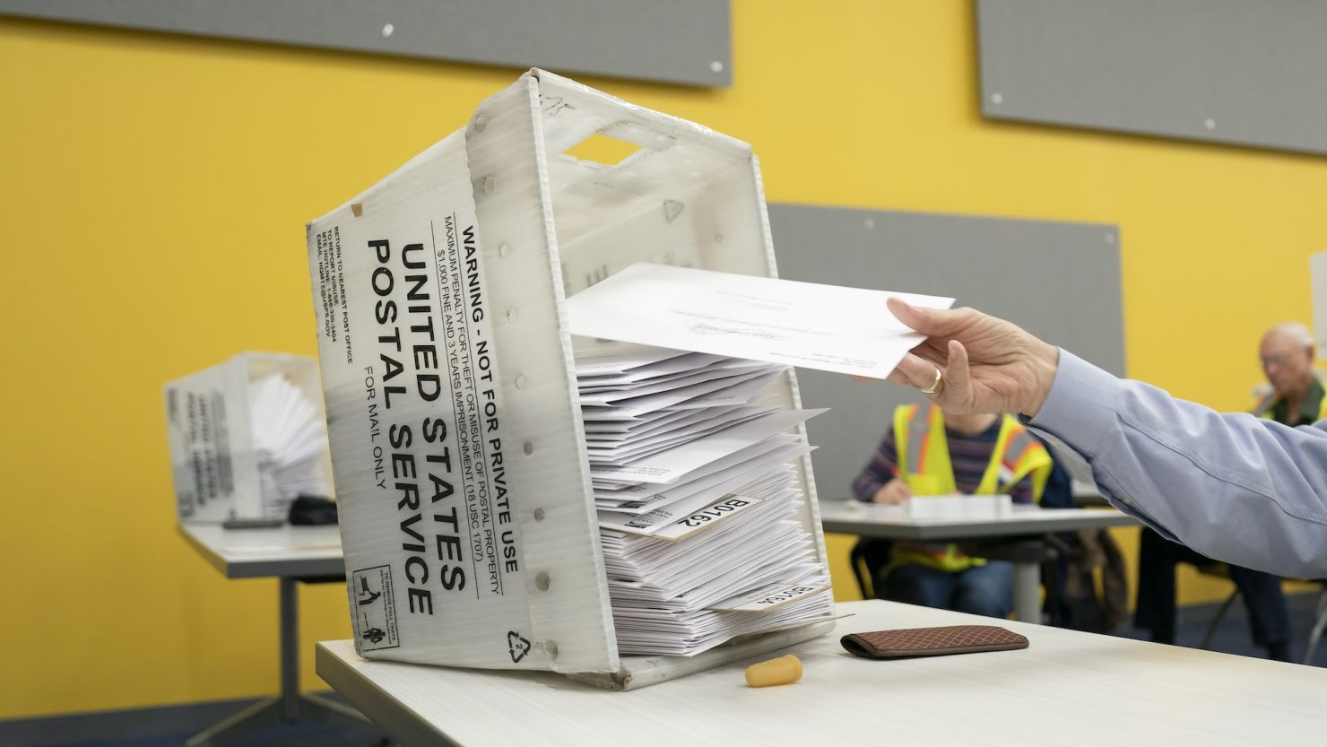 RALEIGH, NORTH CAROLINA - SEPTEMBER 17: Absentee ballots are prepared to be mailed at the Wake County Board of Elections on September 17, 2024 in Raleigh, North Carolina. North Carolina will send out absentee ballots to military and overseas citizens by September 20. Other absentee ballots will be sent by September 24 to voters who requested ballots by mail. Early voting begins October 17. (Photo by Allison Joyce/Getty Images)