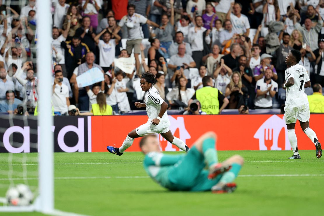 Endrick made history as Real Madrid's youngest ever goalscorer in European competitions with his goal against Stuttgart.