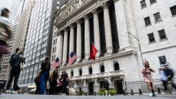 An exterior view of the New York Stock Exchange on September 18, 2024 in New York City.