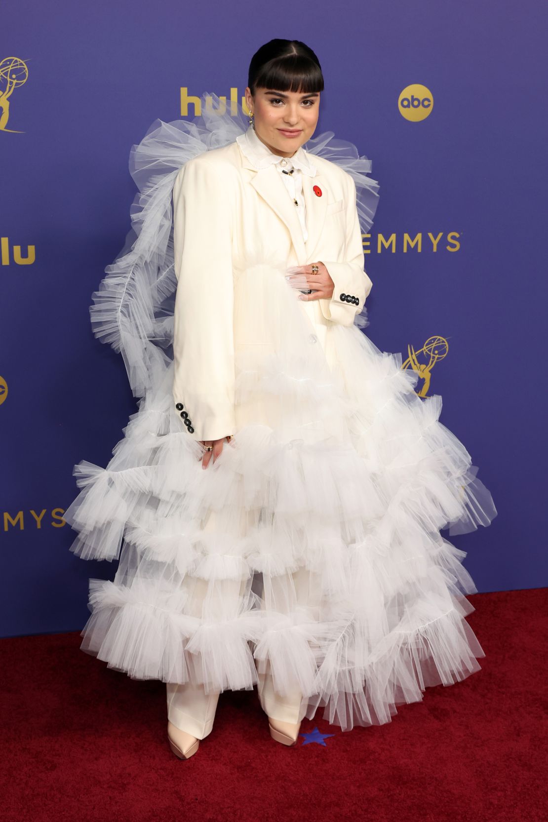 “Reservation Dogs” star Devery Jacobs’s cream suit was brought to life with layers of tulle.