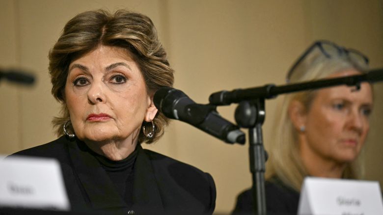 Gloria Allred, a member of the legal team featured in "Al-Fayed: Predator at Harrods", looks on during a press conference in London on September 20, 2024, to discuss their involvement in the investigation and the legal claim against Harrods for failing to provide a safe system of work for their employees. Multiple women have  accused Egyptian billionaire Mohamed Al-Fayed, the former owner of upmarket London department store Harrods where they worked, of rape and sexual assault, the BBC said on Thursday. The allegations, made in a BBC documentary and podcast, are the latest to be levelled at powerful figures following the start of the #MeToo movement in 2017. (Photo by Ben STANSALL / AFP) (Photo by BEN STANSALL/AFP via Getty Images)