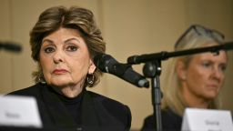 Gloria Allred, a member of the legal team featured in "Al-Fayed: Predator at Harrods", looks on during a press conference in London on September 20, 2024, to discuss their involvement in the investigation and the legal claim against Harrods for failing to provide a safe system of work for their employees. Multiple women have  accused Egyptian billionaire Mohamed Al-Fayed, the former owner of upmarket London department store Harrods where they worked, of rape and sexual assault, the BBC said on Thursday. The allegations, made in a BBC documentary and podcast, are the latest to be levelled at powerful figures following the start of the #MeToo movement in 2017. (Photo by Ben STANSALL / AFP) (Photo by BEN STANSALL/AFP via Getty Images)