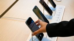 People look new iPhone 16 series at Apple Store on University Ave. in Palo Alto, California, United States on September 20, 2024 as Apple's iPhone 16 sales officially begins.