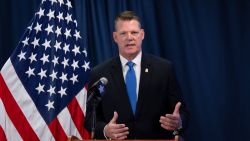 US Secret Service Acting Director Ronald Rowe speaks during a press conference in Washington, DC, on September 20, 2024. The Secret Service on September 20 detailed a litany of security failures uncovered by its review of the attempted assassination of former US President Donald Trump in Butler, Pennsylvania, on July 13, 2024. The review "identified deficiencies in the advanced planning and its implementation by Secret Service personnel," Rowe said. (Photo by Ben Curtis / POOL / AFP) (Photo by BEN CURTIS/POOL/AFP via Getty Images)