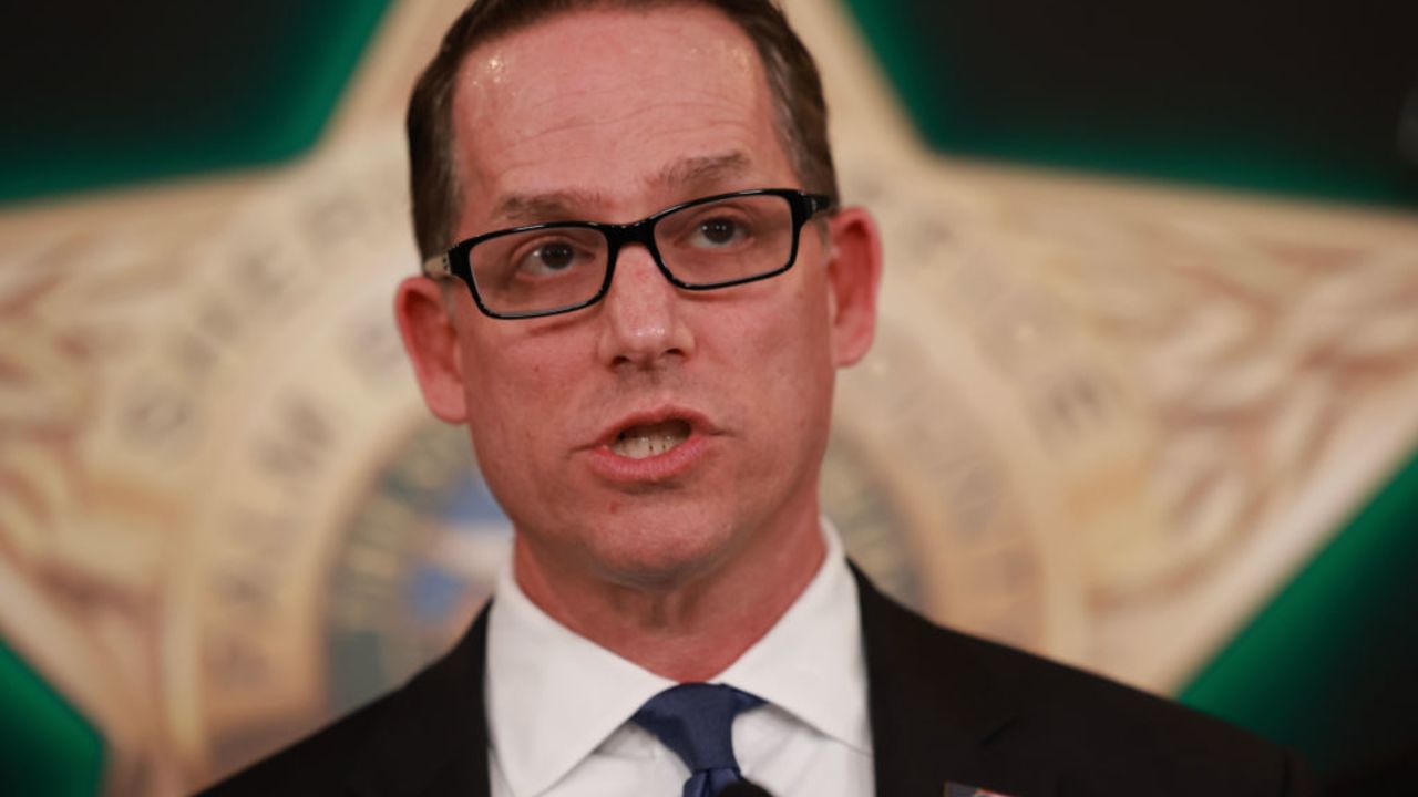 WEST PALM BEACH, FLORIDA - SEPTEMBER 16: Special Agent in Charge Jeffrey B. Veltri of the FBI Miami Field Office speaks during a press conference regarding an apparent assassination attempt on former President Donald Trump on September 16, 2024 in West Palm Beach, Florida. The FBI and U.S. Secret Service, along with the Palm Beach County Sheriff's office, are investigating the incident, which the FBI said "appears to be an attempted assassination of former President Trump" while he was golfing at Trump International Golf Club. (Photo by Joe Raedle/Getty Images)