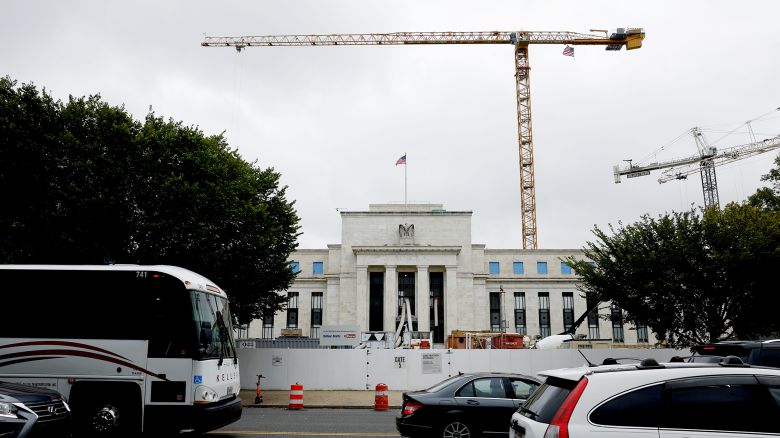 Construction work around the Federal Reserve building on September 17, 2024, in Washington, DC.