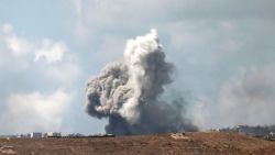 TOPSHOT - This picture taken from northern Israel along the border with southern Lebanon shows smoke billowing following Israeli bombardment, on September 23, 2024. Israel's military pounded Hezbollah targets in south and east Lebanon on September 23 and said more strikes were coming, warning Lebanese to stay out of harm's way despite international calls for restraint. (Photo by Jalaa MAREY / AFP) (Photo by JALAA MAREY/AFP via Getty Images)