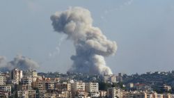 TOPSHOT - Smoke billows from a site targeted by Israeli shelling in the southern Lebanese village of Zaita on September 23, 2024. The Israeli military on September 23 told people in Lebanon to move away from Hezbollah targets and vowed to carry out more "extensive and precise" strikes against the Iran-backed group. (Photo by Mahmoud ZAYYAT / AFP) (Photo by MAHMOUD ZAYYAT/AFP via Getty Images)