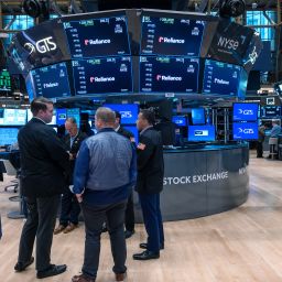 Traders work on the floor of the New York Stock Exchange (NYSE) on September 19, 2024, in New York City.