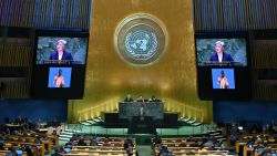 Australian Foreign Affairs Minister Penny Wong speaks during "Summit of the Future" on the sidelines of the UN General Assembly at the United Nations Headquarters in New York, September 23, 2024. (Photo by TIMOTHY A. CLARY / AFP) (Photo by TIMOTHY A. CLARY/AFP via Getty Images)