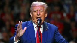 TOPSHOT - Former US President and Republican presidential candidate Donald Trump speaks during a campaign rally at Ed Fry Arena in Indiana, Pennsylvania, on September 23, 2024. (Photo by Jim WATSON / AFP) (Photo by JIM WATSON/AFP via Getty Images)