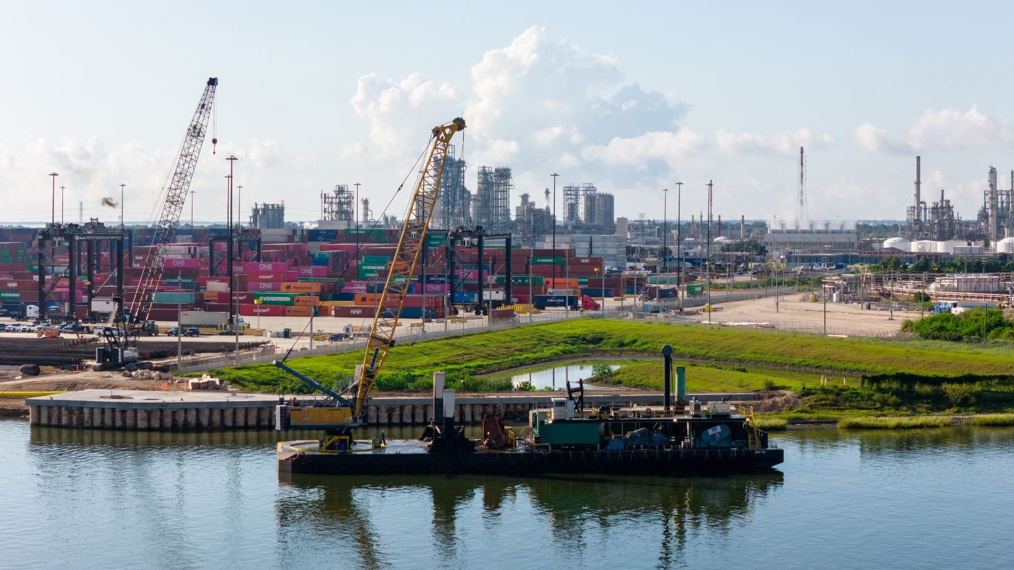 The Port of Houston in a recent photo. If there is no deal by the end of the day Monday, the International Longshoremen's Association is threatening to go on strike at the port and other container ports along the Gulf and East Coasts, from Texas to Maine.