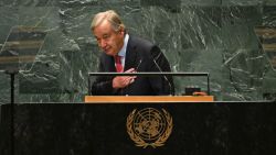 United Nations Secretary-General Antonio Guterres speaks during the 79th Session of the United Nations General Assembly at the United Nations headquarters in New York City on September 24, 2024. (Photo by TIMOTHY A. CLARY / AFP) (Photo by TIMOTHY A. CLARY/AFP via Getty Images)