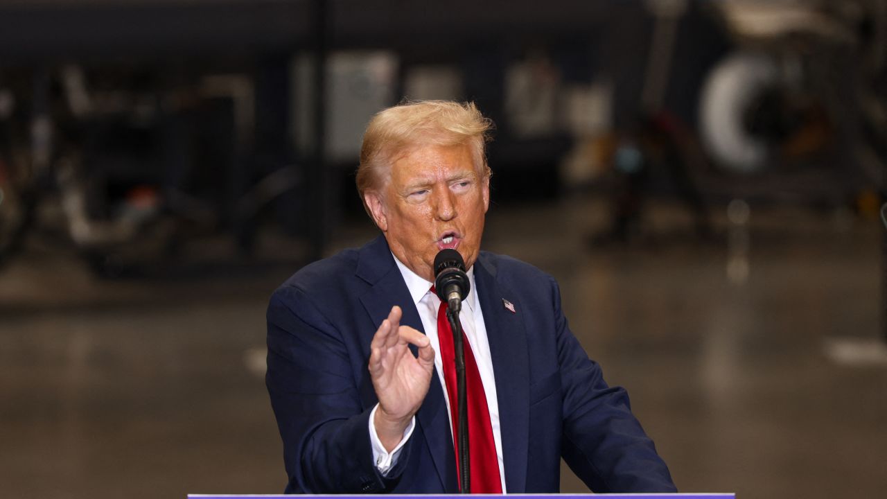 Former President Donald Trump speaks during a campaign event in Mint Hill, North Carolina, on Wednesday, September 25.