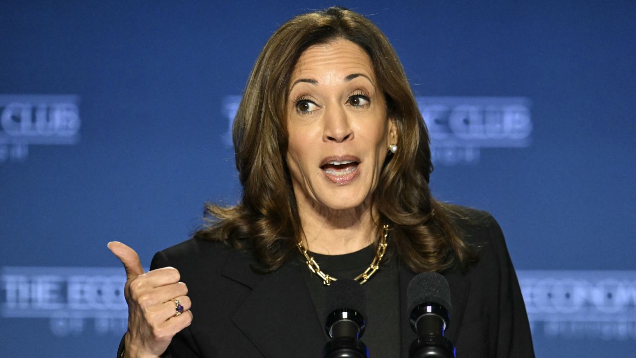 Vice President Kamala Harris speaks during a campaign event in Pittsburgh, Pennsylvania, on Wednesday, September 25.