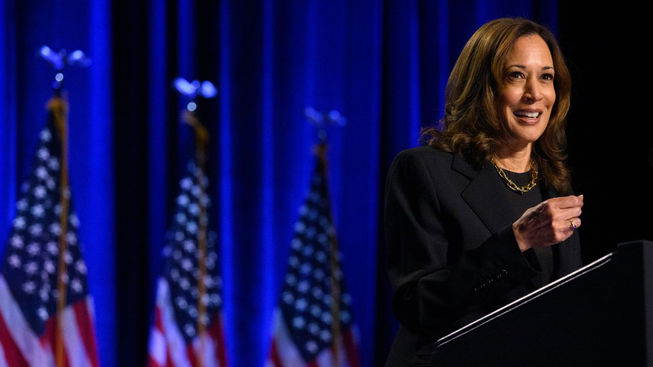 Vice President Kamala Harris speaks at an event in Pittsburgh on September 25.