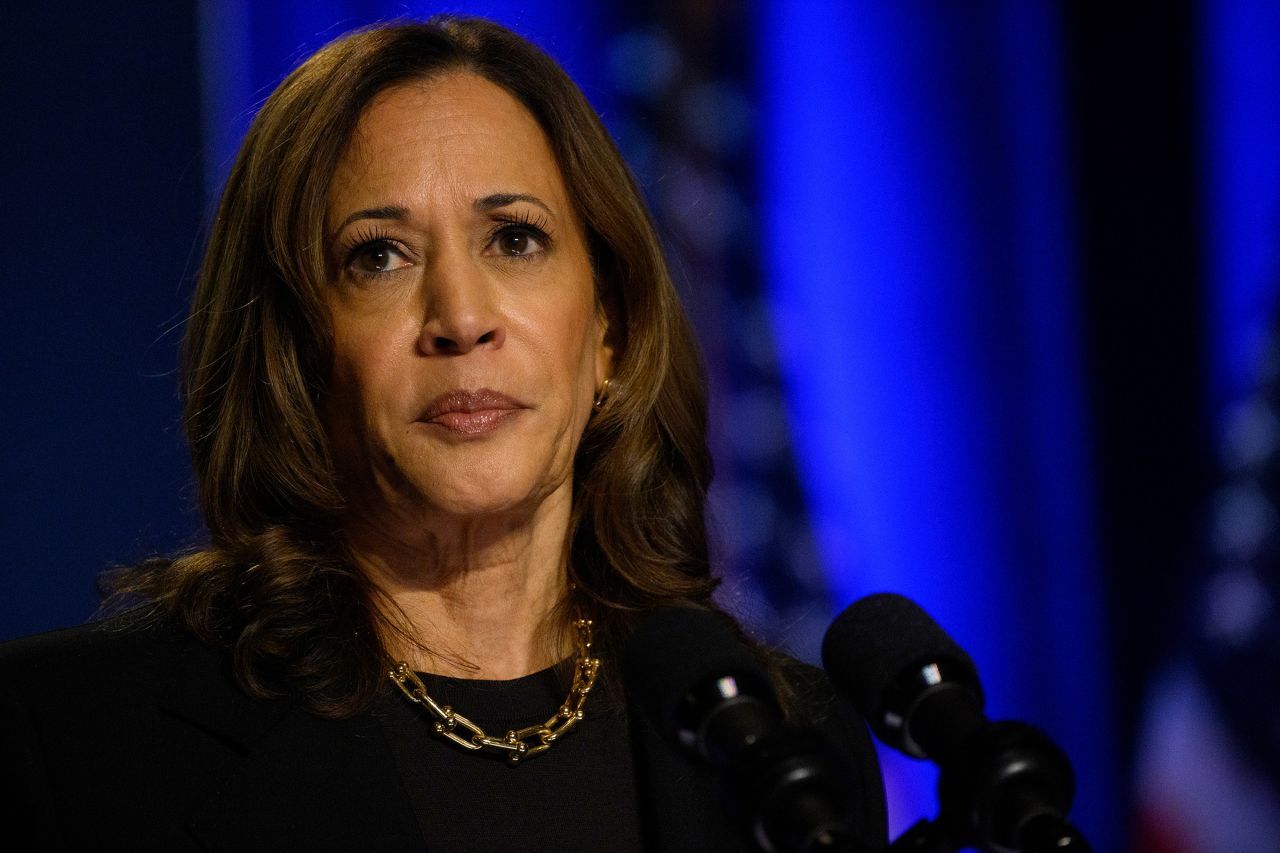 Vice President Kamala Harris speaks at an event in Pittsburgh on September 25.