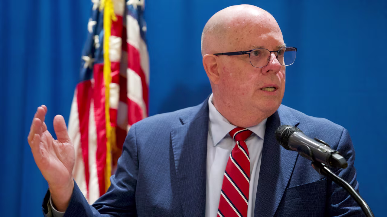 Maryland GOP Senate candidate Larry Hogan speaks during a campaign event in Silver Spring, Maryland, on September 19.