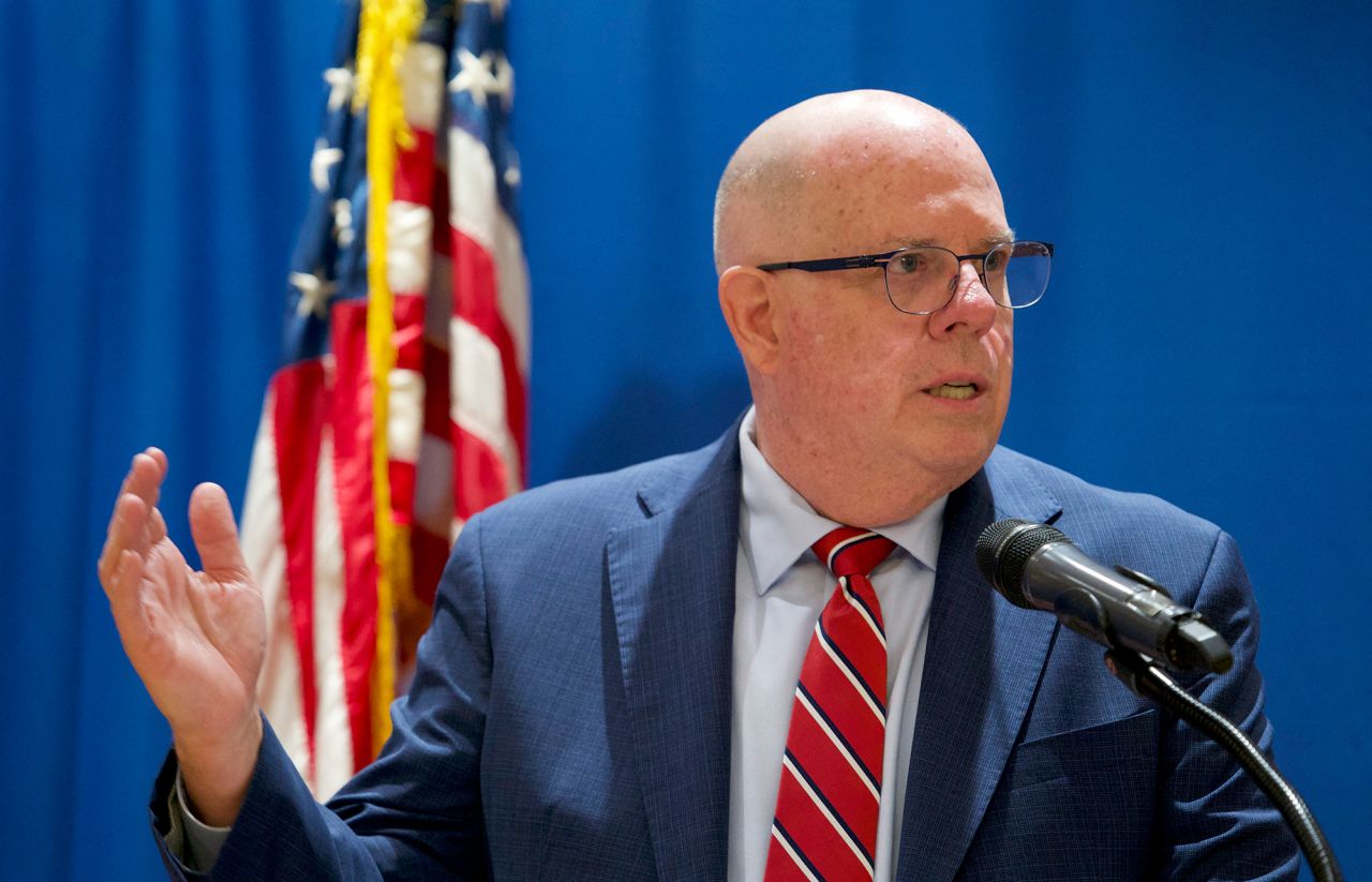 Maryland GOP Senate candidate Larry Hogan speaks during a campaign event in Silver Spring, Maryland, on September 19.