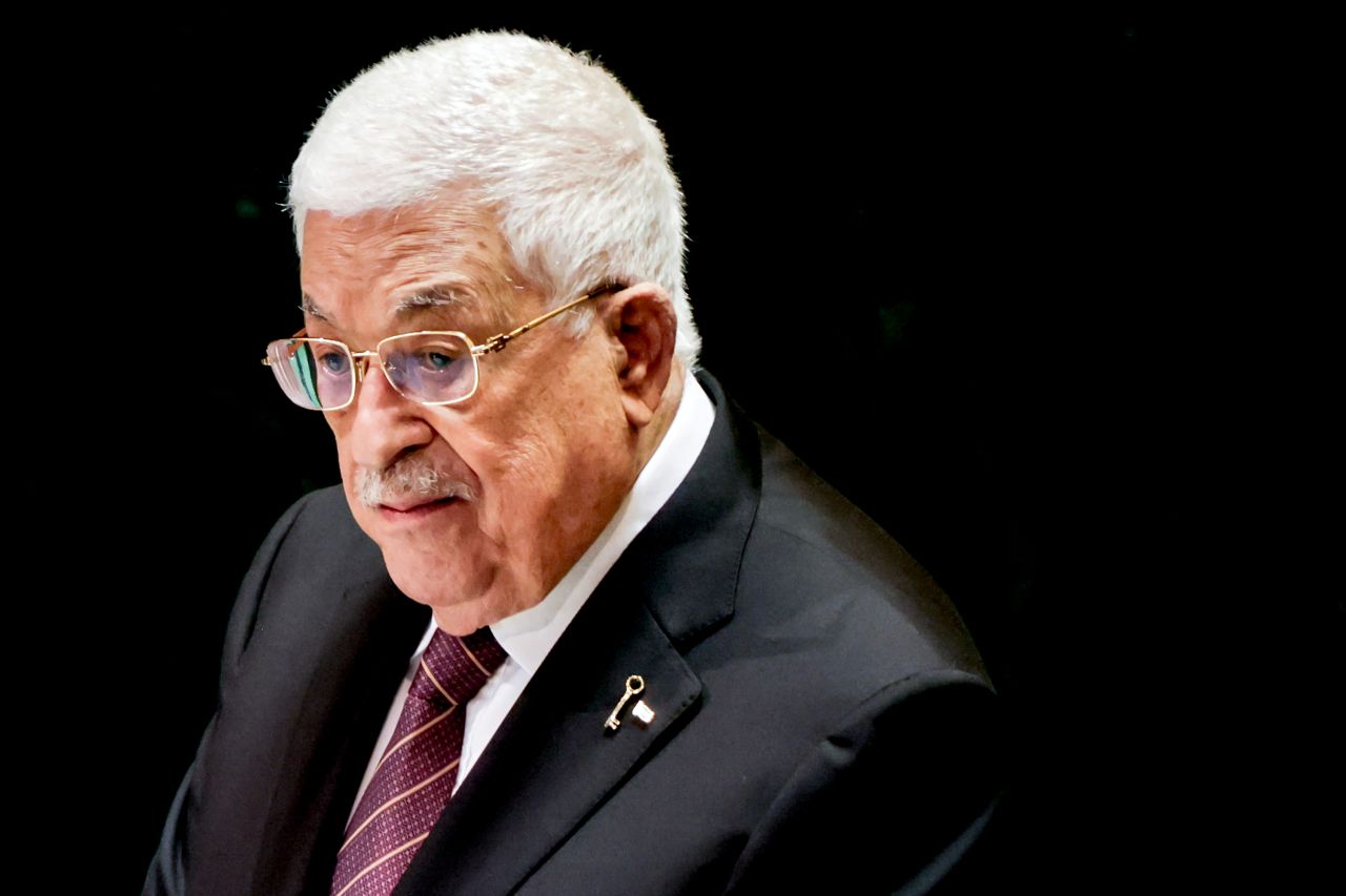 Mahmoud Abbas, Palestinian Authority president, speaks during the United Nations General Assembly in New York, on September 26.