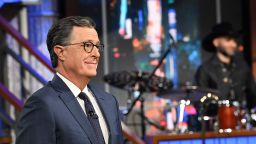NEW YORK CITY - SEPTEMBER 10: The Late Show with Stephen Colbert and during Tuesday's September 10, 2024 show. (Photo by Scott Kowalchyk/CBS via Getty Images)