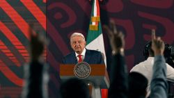 Outgoing Mexican President Andres Manuel Lopez Obrador speaks during his daily conference at the National Palace in Mexico City on September 26, 2024. Claudia Sheinbaum, a key figure in the left-wing ruling party, will be Mexico's first woman president on October 1, 2024. (Photo by ALFREDO ESTRELLA / AFP) (Photo by ALFREDO ESTRELLA/AFP via Getty Images)