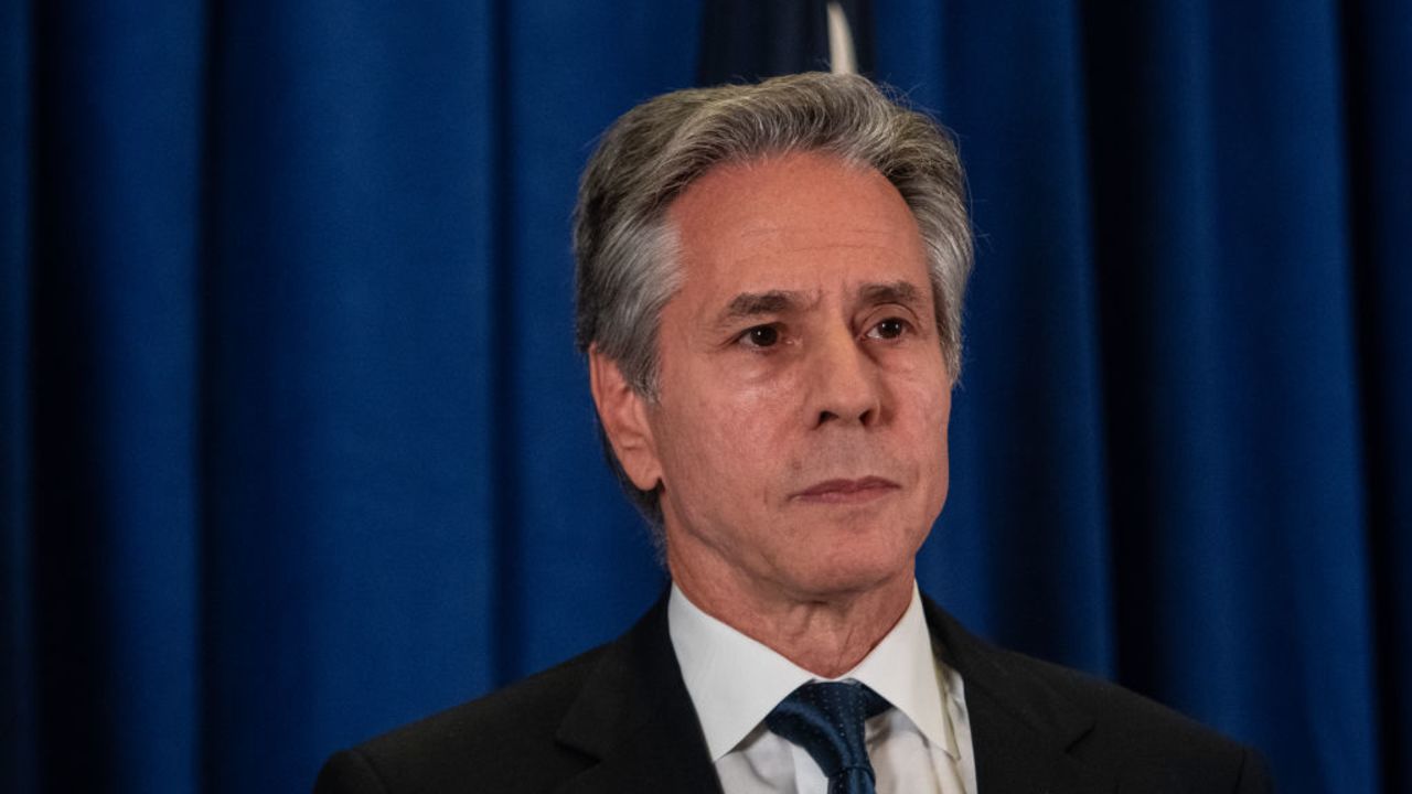 NEW YORK, NEW YORK - SEPTEMBER 27: U.S. Secretary of State Antony Blinken speaks to members of the press on September 27, 2024 in New York City. Blinken addressed global concerns raised during the United Nations General Assembly. (Photo by Stephanie Keith/Getty Images)