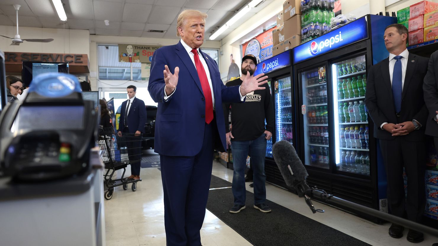 President Donald Trump visited Sprankle's Neighborhood Market in Kittanning, Pennsylvania on September 23, 2024.