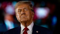 WARREN, MICHIGAN - SEPTEMBER 27: Former US President and Republican presidential nominee Donald Trump listens to questions during a Town Hall event at Macomb Community College on September 27, 2024 in Warren, Michigan. The Town Hall will mark his 10th visit this year to Michigan, a battleground state expected to be one of several crucial to deciding the presidential election between Trump and the Democratic nominee, Vice President Kamala Harris. (Photo by Emily Elconin/Getty Images)