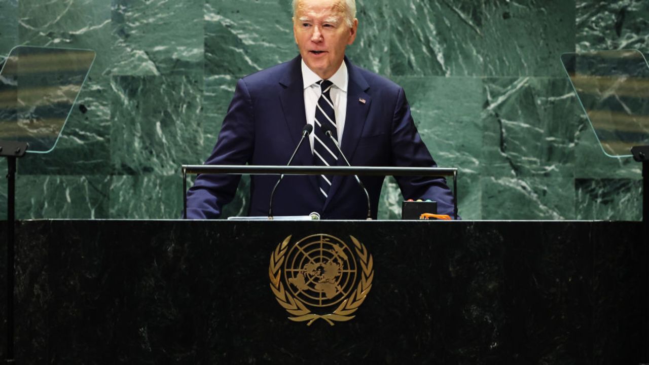 NEW YORK, NEW YORK - SEPTEMBER 24: U.S. President Joe Biden speaks during the United Nations General Assembly (UNGA) at the United Nations headquarters on September 24, 2024 in New York City. World leaders convened for the General Assembly as the world continues to experience major wars in Gaza, Ukraine and, Sudan along with a threat of a larger conflict in the Middle East. (Photo by Michael M. Santiago/Getty Images)