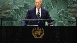 NEW YORK, NEW YORK - SEPTEMBER 24: U.S. President Joe Biden speaks during the United Nations General Assembly (UNGA) at the United Nations headquarters on September 24, 2024 in New York City. World leaders convened for the General Assembly as the world continues to experience major wars in Gaza, Ukraine and, Sudan along with a threat of a larger conflict in the Middle East.  (Photo by Michael M. Santiago/Getty Images)