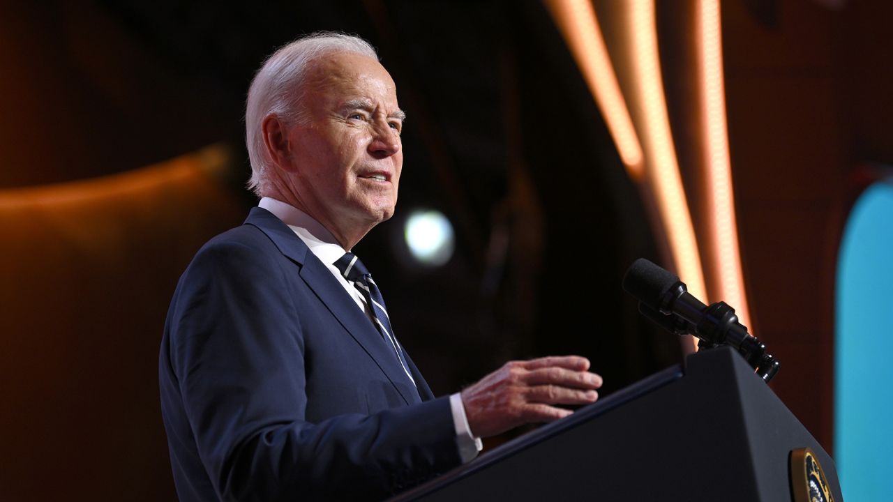 US President Joe Biden speaks on September 24 in New York.