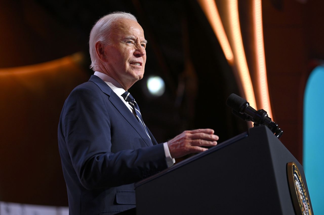 US President Joe Biden speaks on September 24 in New York.