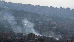 Smoke rises from a building following an Israeli airstrike in Beirut, Lebanon, on September 28, 2024.