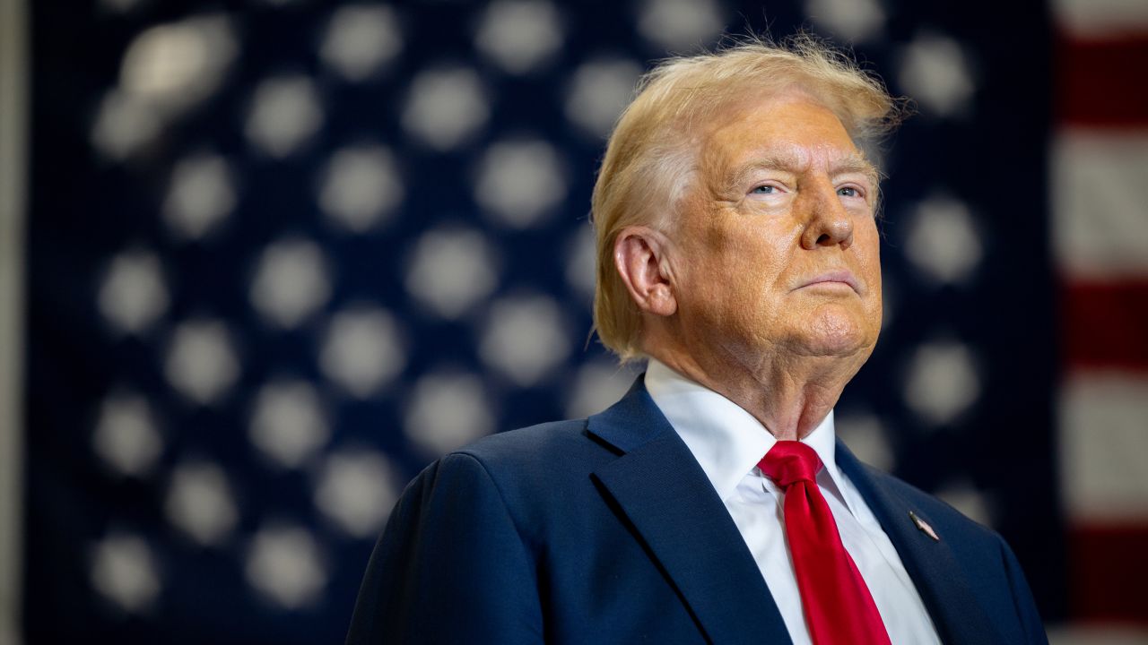 Republican presidential nominee, former U.S. President Donald Trump pauses before speaking during a campaign rally at the Mosack Group warehouse on September 25, 2024 in Mint Hill, North Carolina.