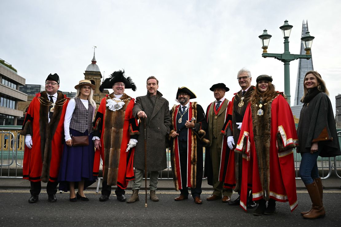 Lewis (fourth from left), pictured with other freemen of the City of London