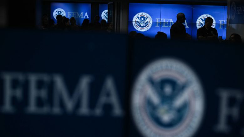 A view inside FEMA headquarters in Washington, DC, in September 2024.