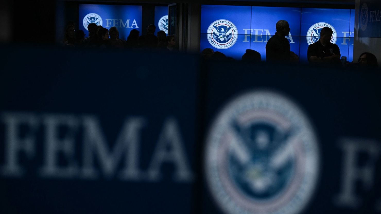 A view inside FEMA headquarters in Washington, DC, in September 2024.