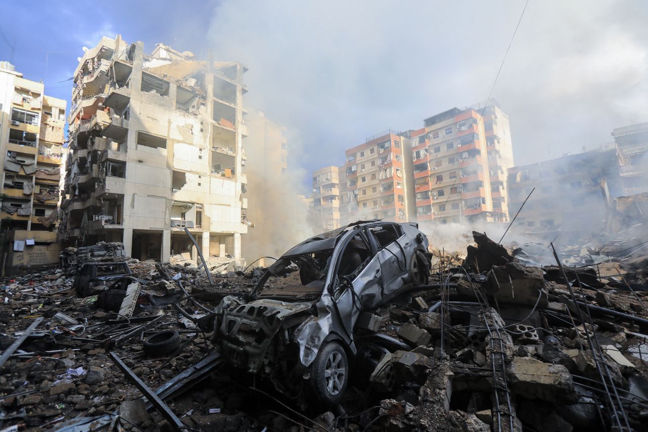 Smoke rises at the site of an Israeli airstrike in Beirut, Lebanon on October 1.