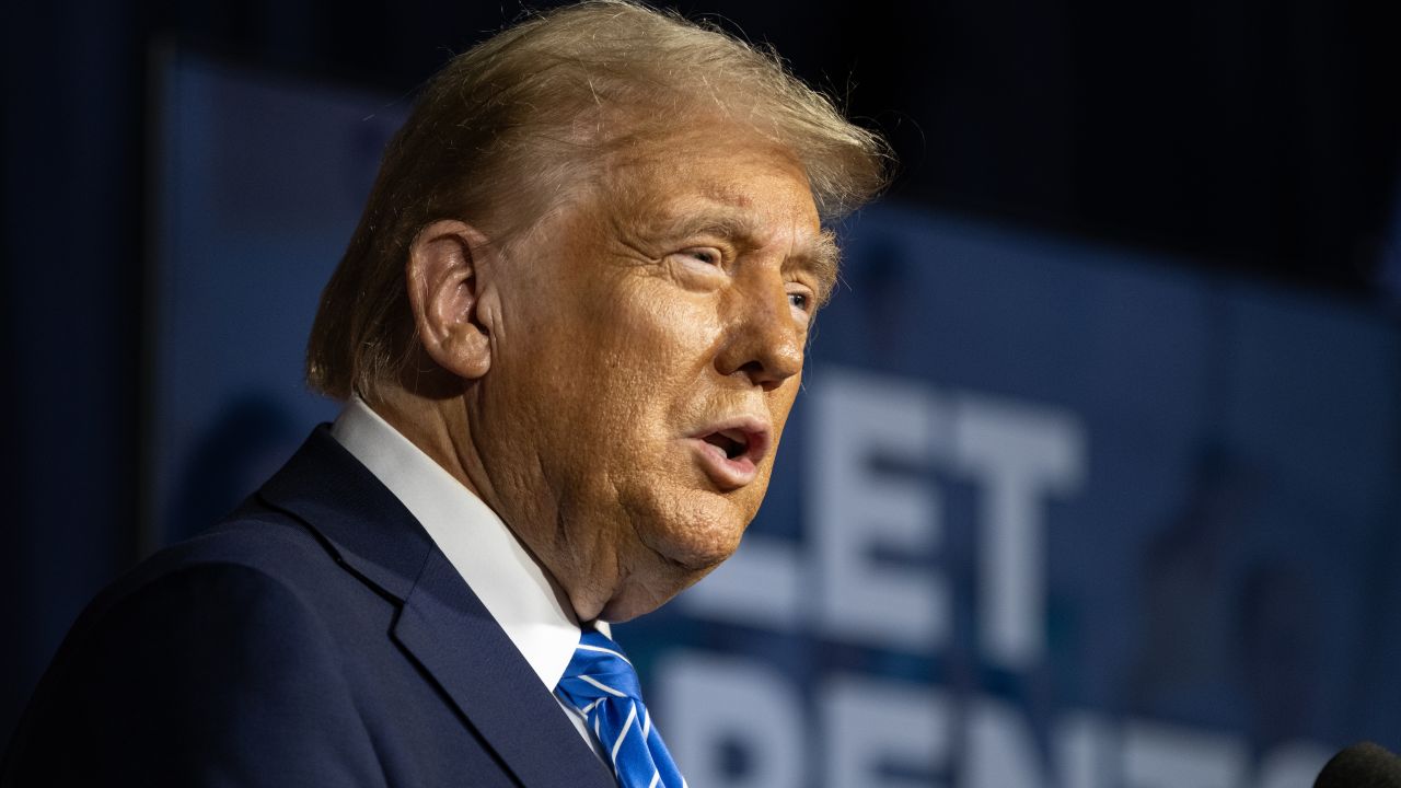 MILWAUKEE, WISCONSIN - OCTOBER 1: Former President and Republican Presidential nominee Donald Trump speaks at a press conference in the Discovery Center on October 1, 2024 in Milwaukee, Wisconsin. Trump spoke to reporters about citizens being able to choose their own schools and promises he would keep if elected. (Photo by Jim Vondruska/Getty Images)