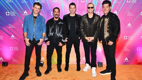 NEWARK, NEW JERSEY - SEPTEMBER 28: (L-R) Joey McIntyre, Danny Wood, Jordan Knight, Donnie Wahlberg and Jonathan Knight of New Kids On The Block attend Audacy's 11th Annual We Can Survive at Prudential Center on September 28, 2024 in Newark, New Jersey. (Photo by Roy Rochlin/Getty Images for Audacy)