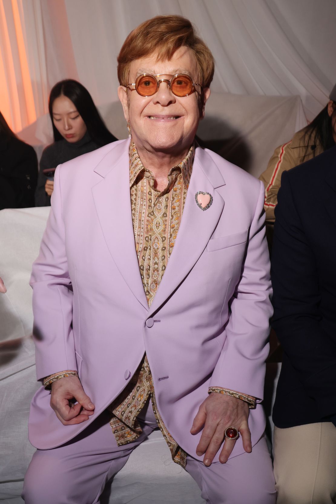 Elton John at Valentino.